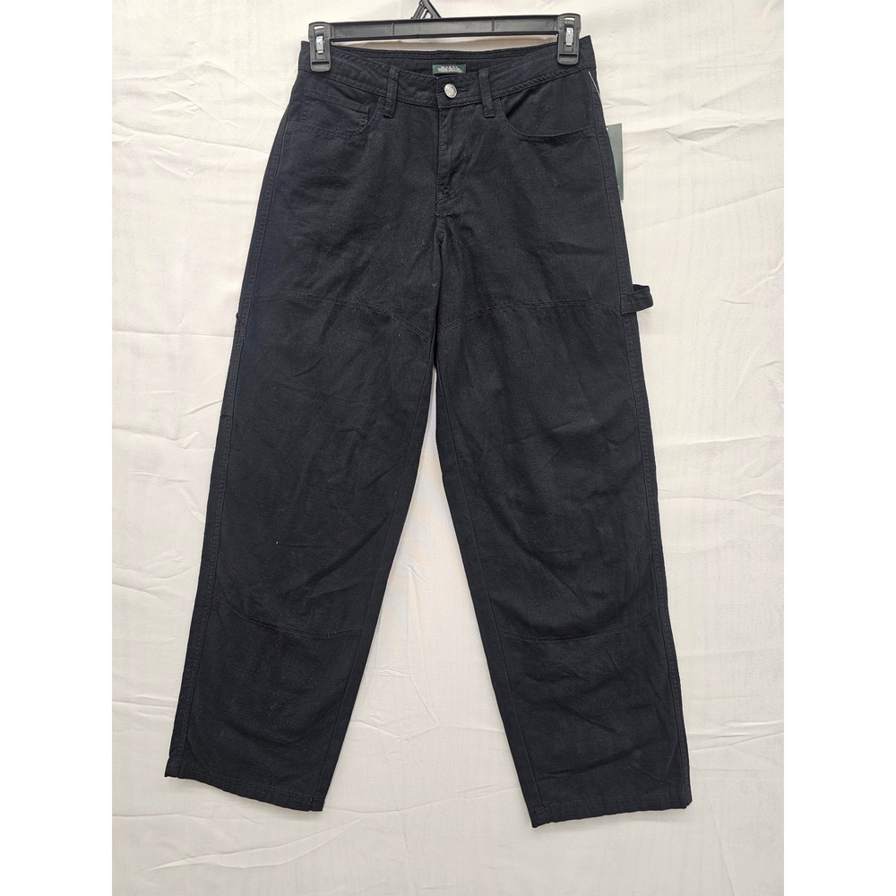 Wild Fable Womens Black Carpenter Pants Wide Leg High Rise Utility Size 2 NEW